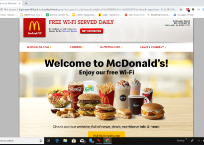 Connecting to Mcdonald wifi