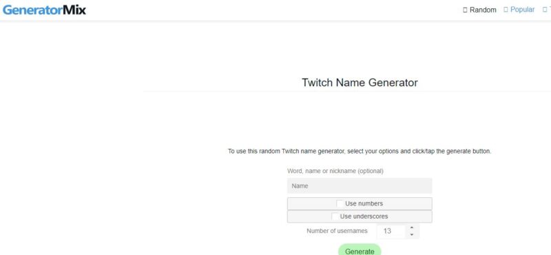 Generator Mix - Best Twitch Name Generators Free